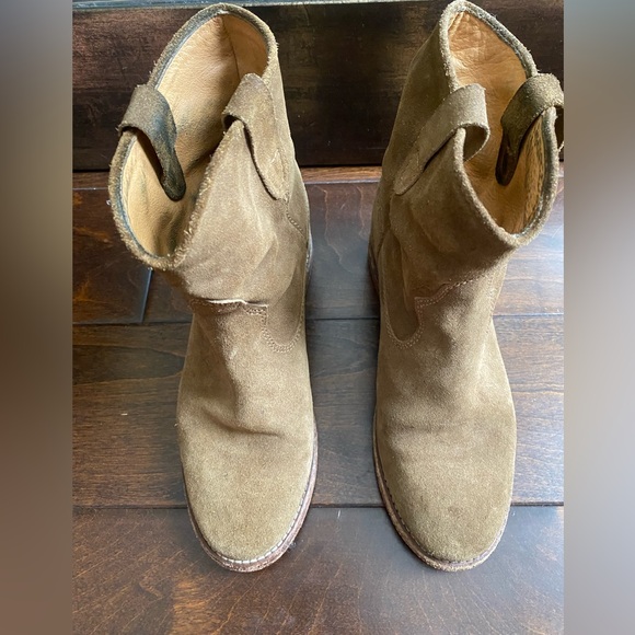 Isabel Marant Beige Suede Crisi Ankle Boots Size 36 designer style boho cowgirl - Picture 2 of 6